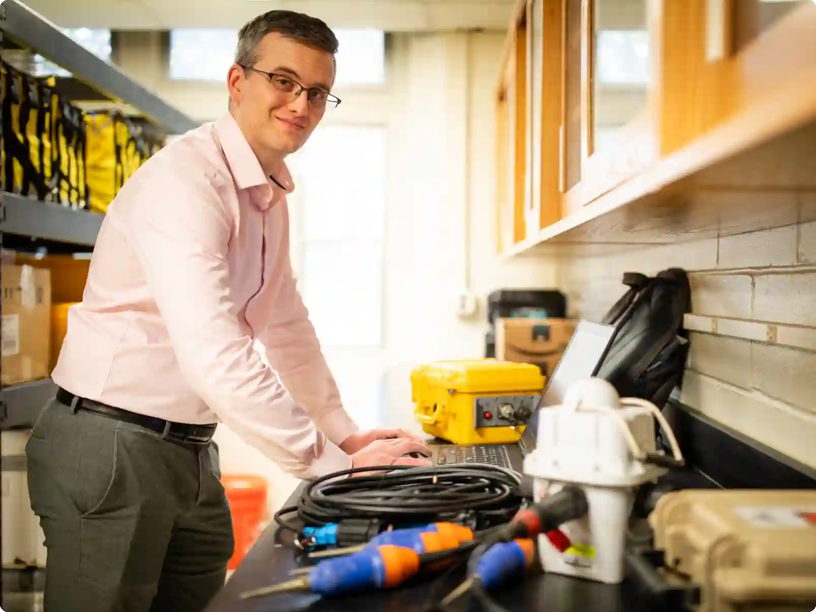 Photo of Joseph Vantassel in the lab.